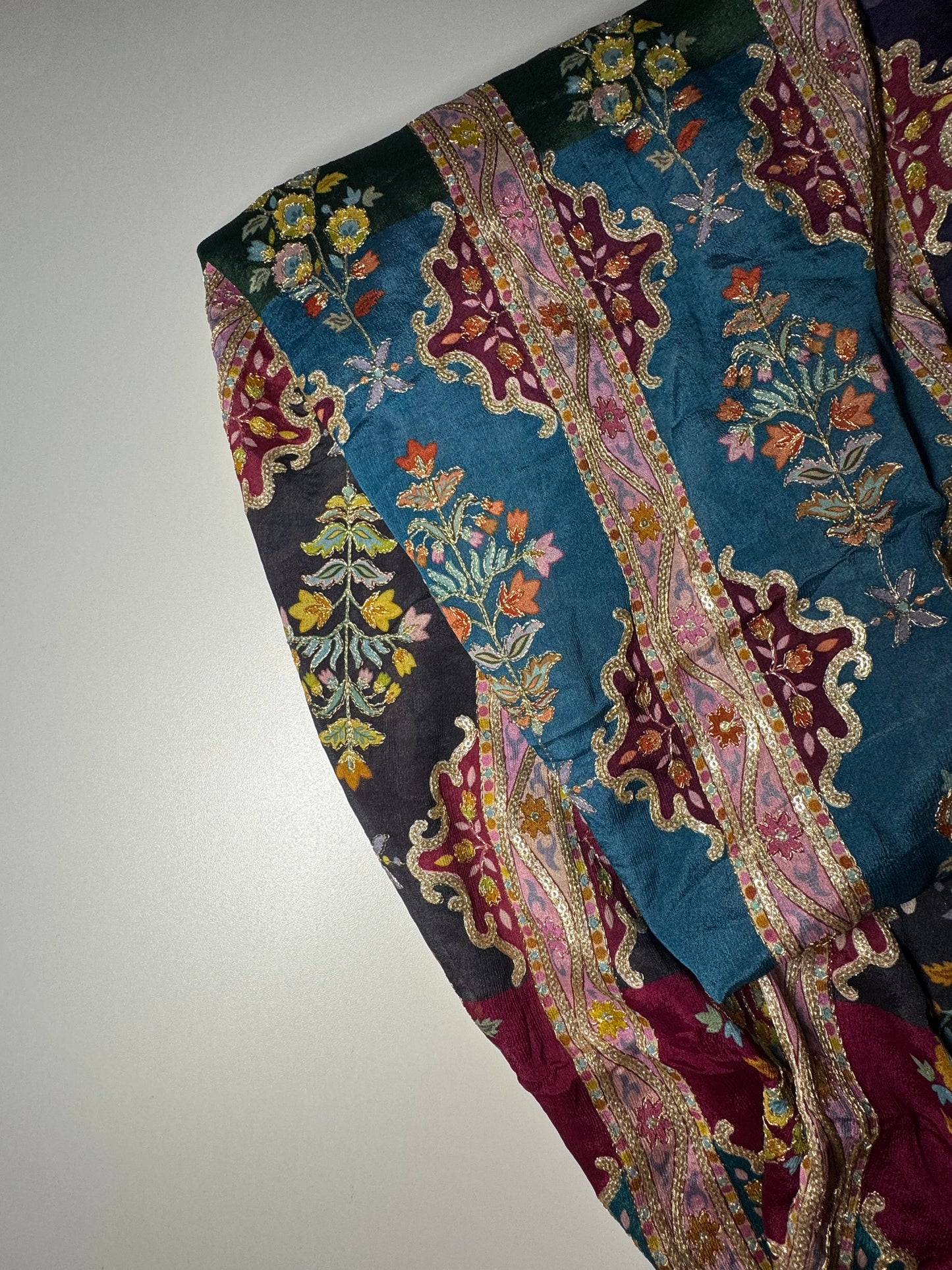 Multicolor Embroidered Chiffon