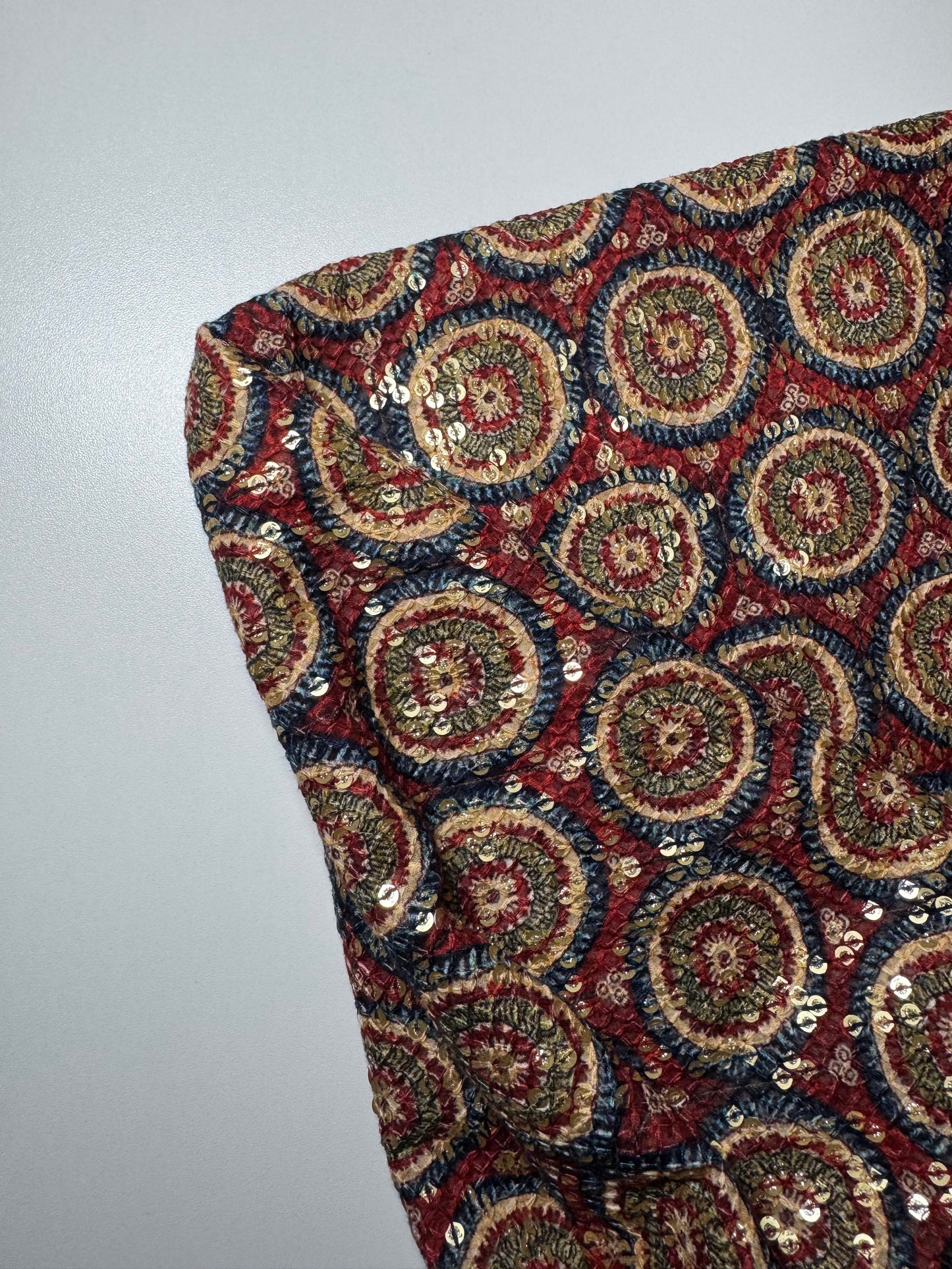 Ethnic Pakistani Print Sequin Embroidered Chiffon