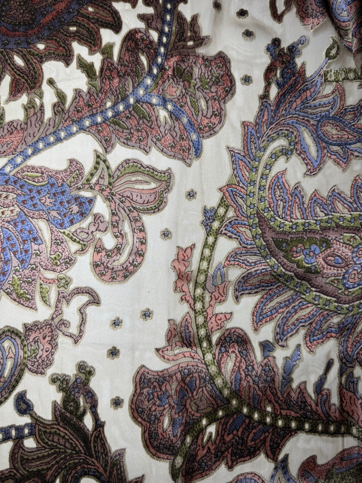 Paisley Print Burnout Chiffon
