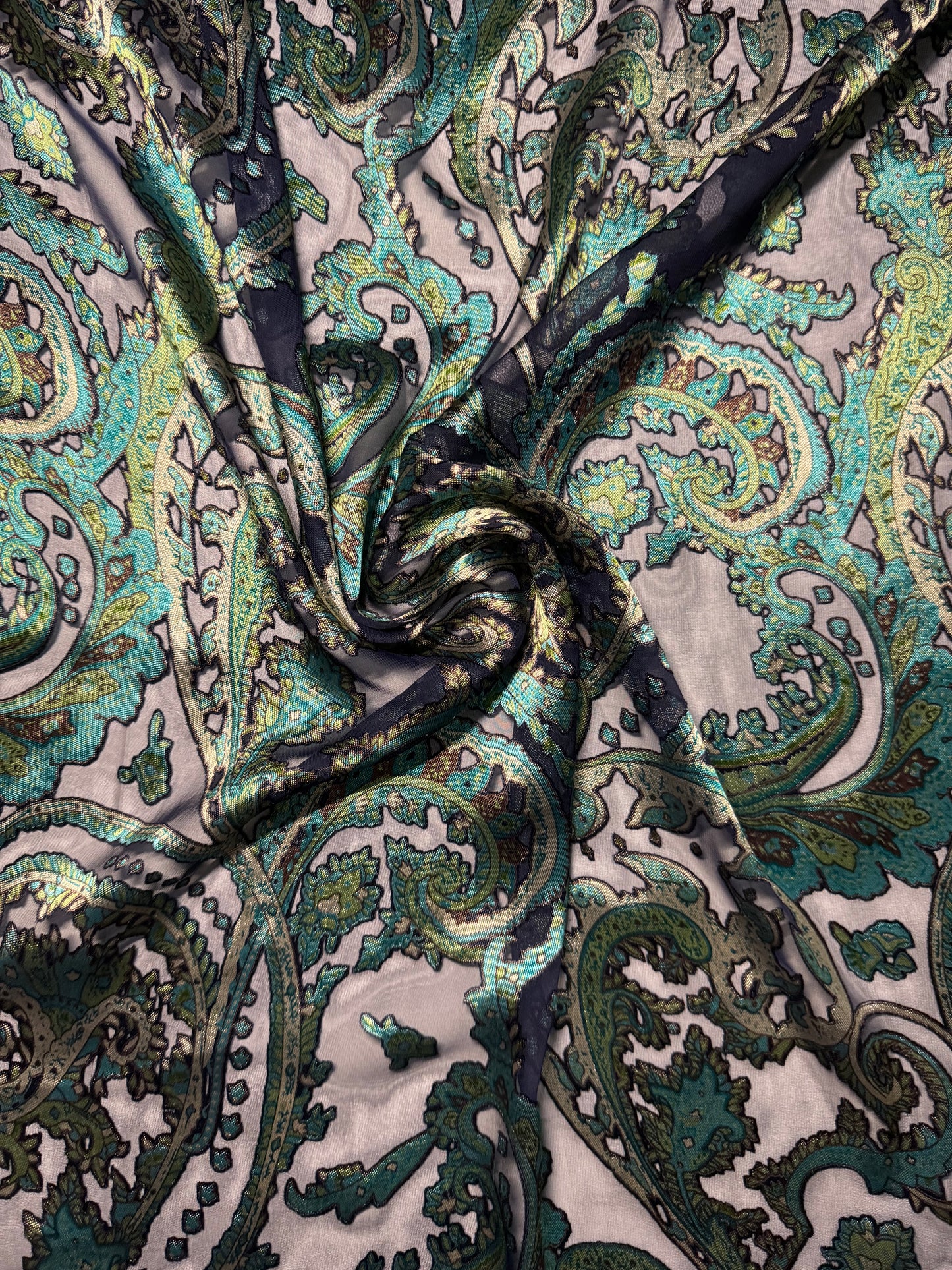 Paisley Print Burnout Chiffon