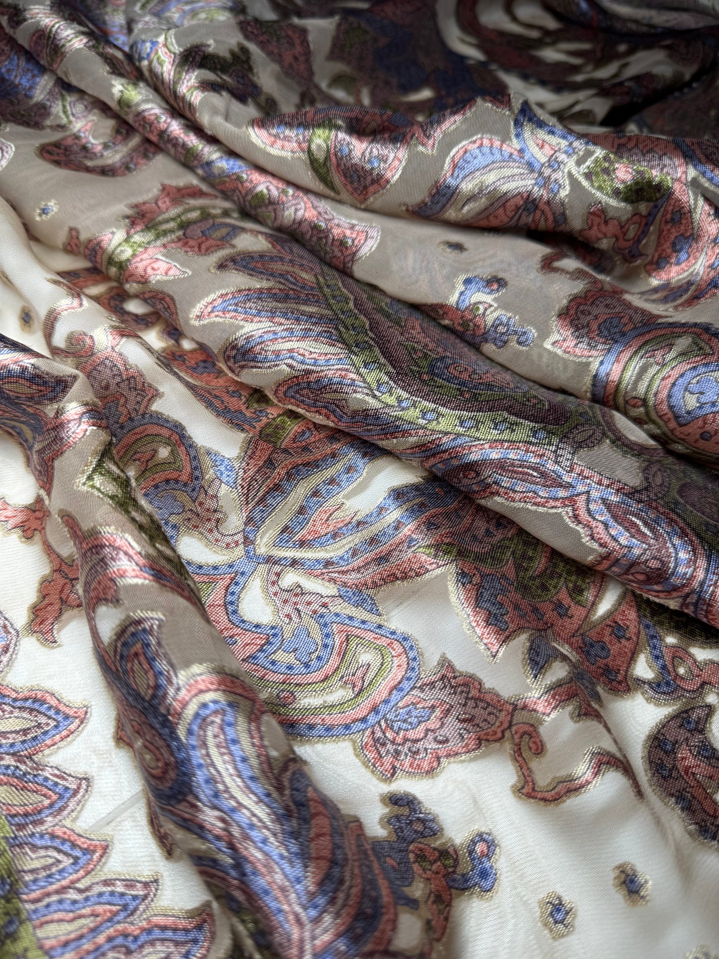 Paisley Print Burnout Chiffon