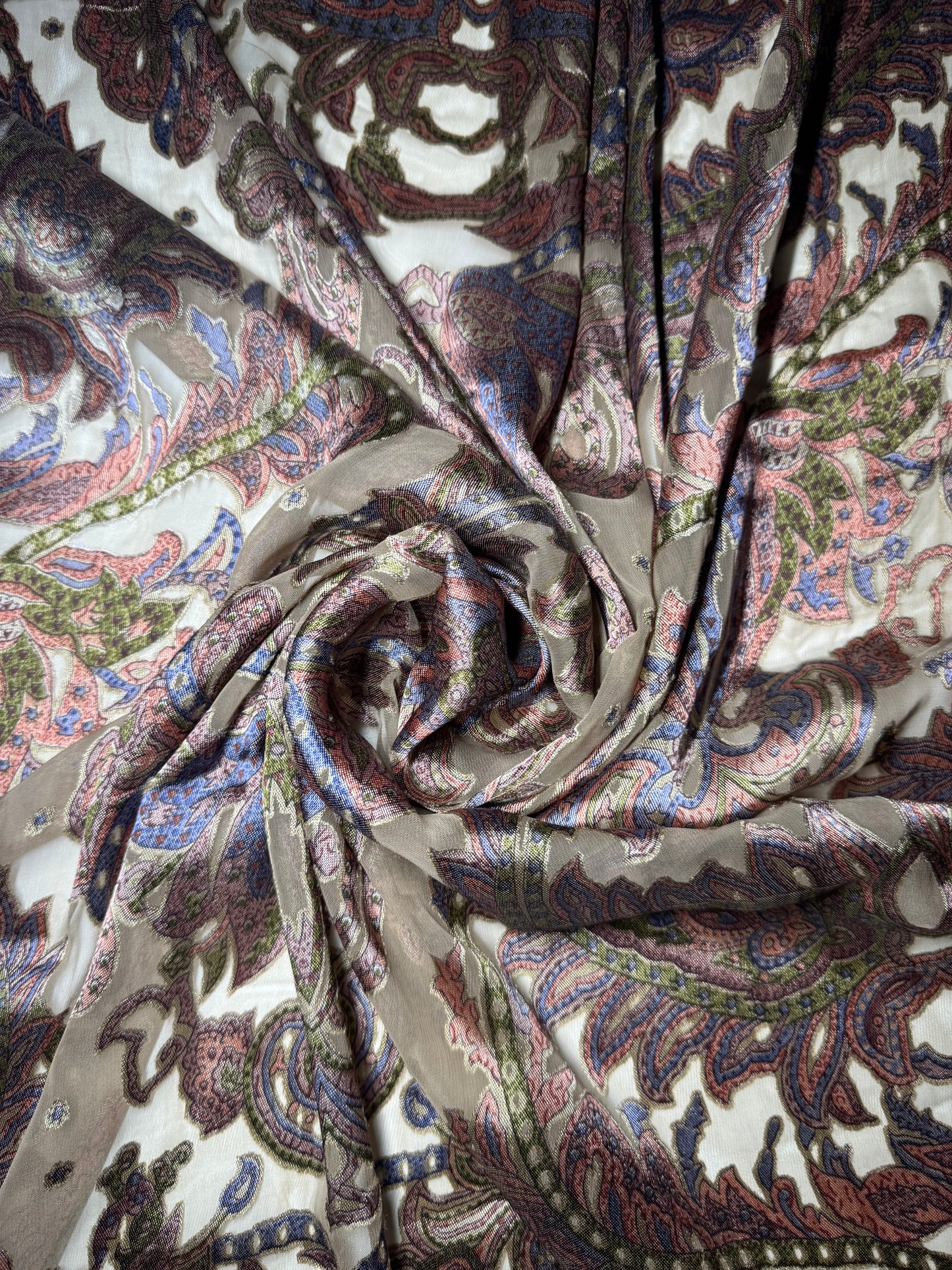 Paisley Print Burnout Chiffon
