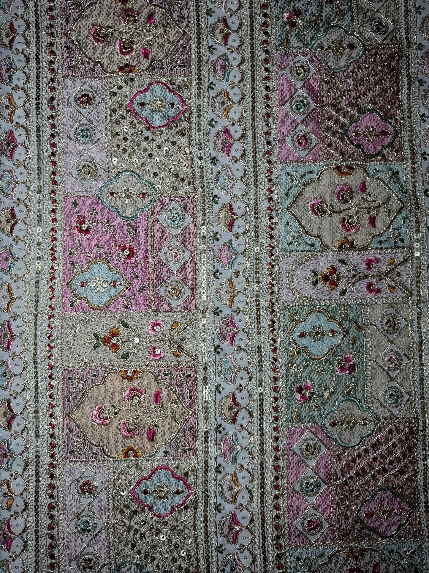 Traditional Embroidered White Chiffon