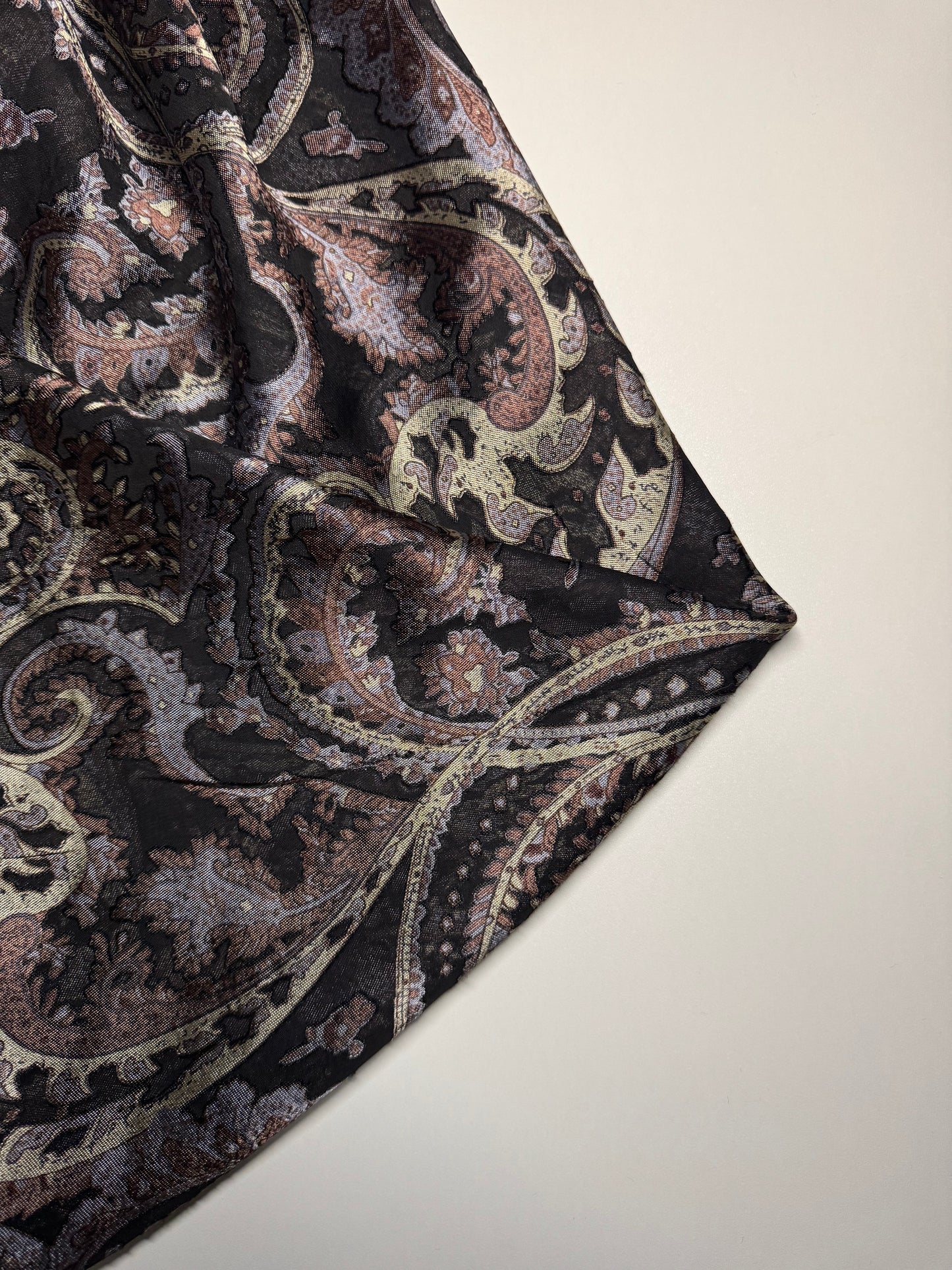 Paisley Print Burnout Chiffon