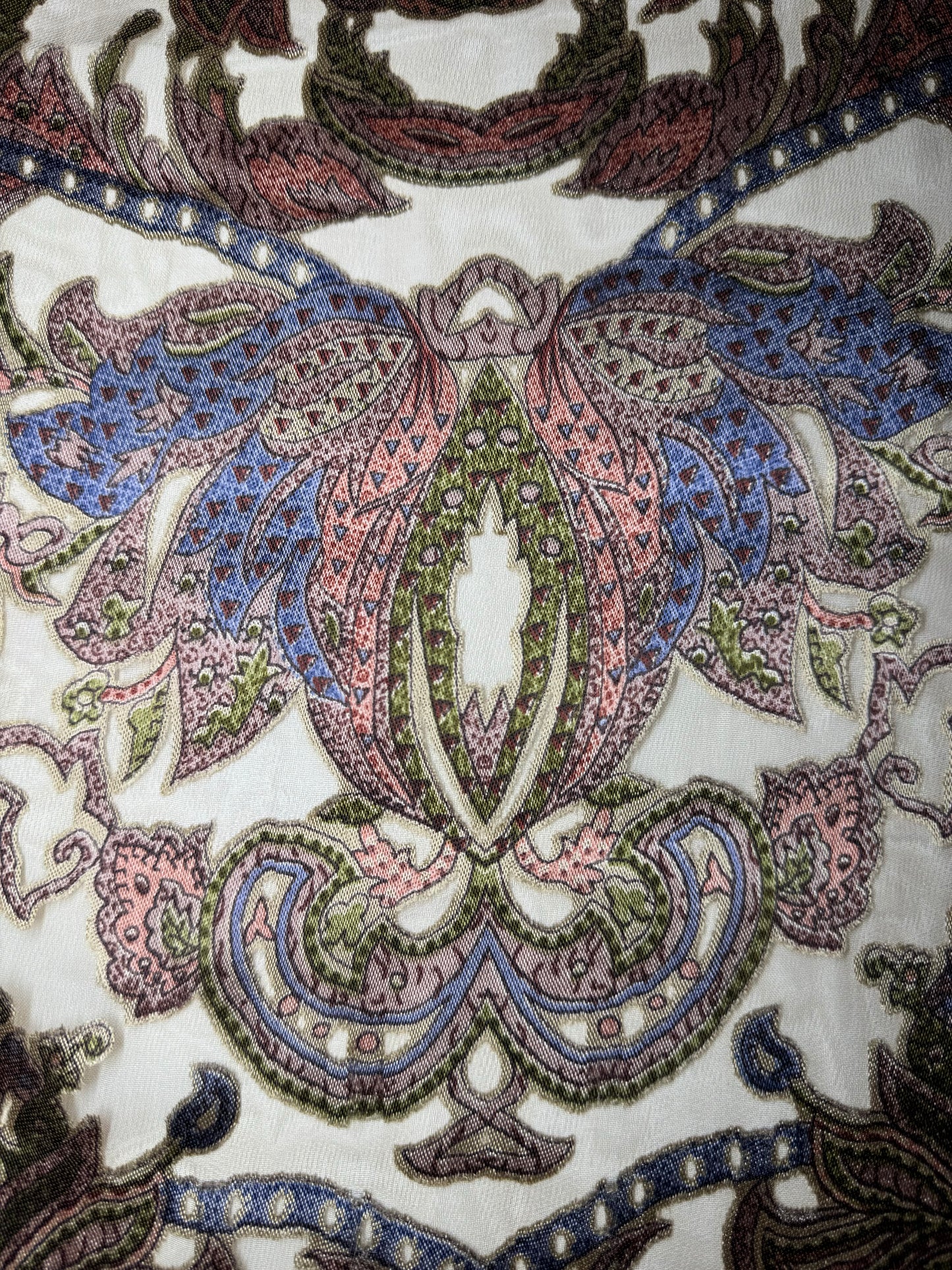 Paisley Print Burnout Chiffon