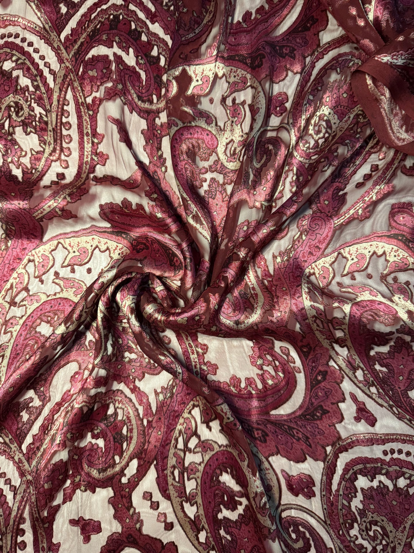 Paisley Print Burnout Chiffon