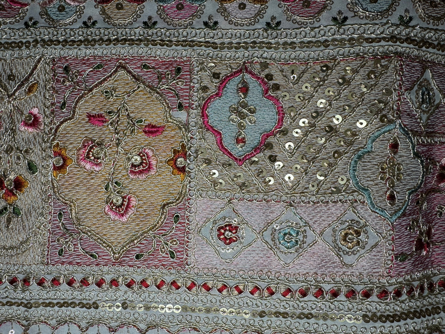 Traditional Embroidered White Chiffon