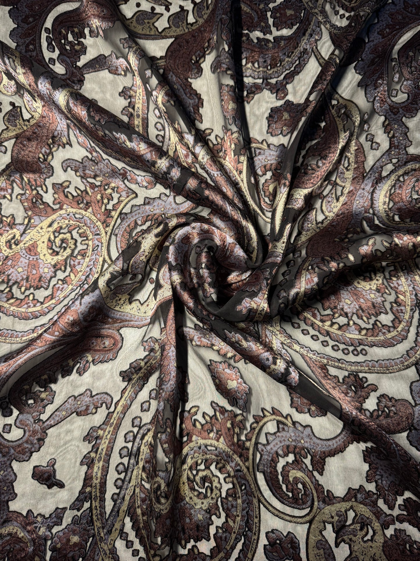 Paisley Print Burnout Chiffon